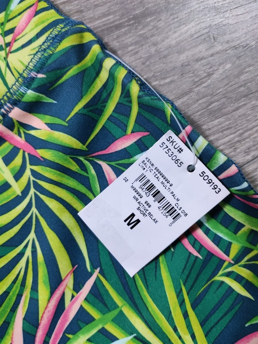 Lands End Shorts Adult Medium 10-12 Green Floral Active Relaxed