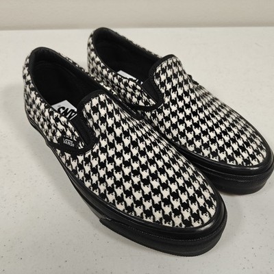 Vans LX Classic Slip-On 98 Men s 7.5 Women s 9 Houndstooth Black White New