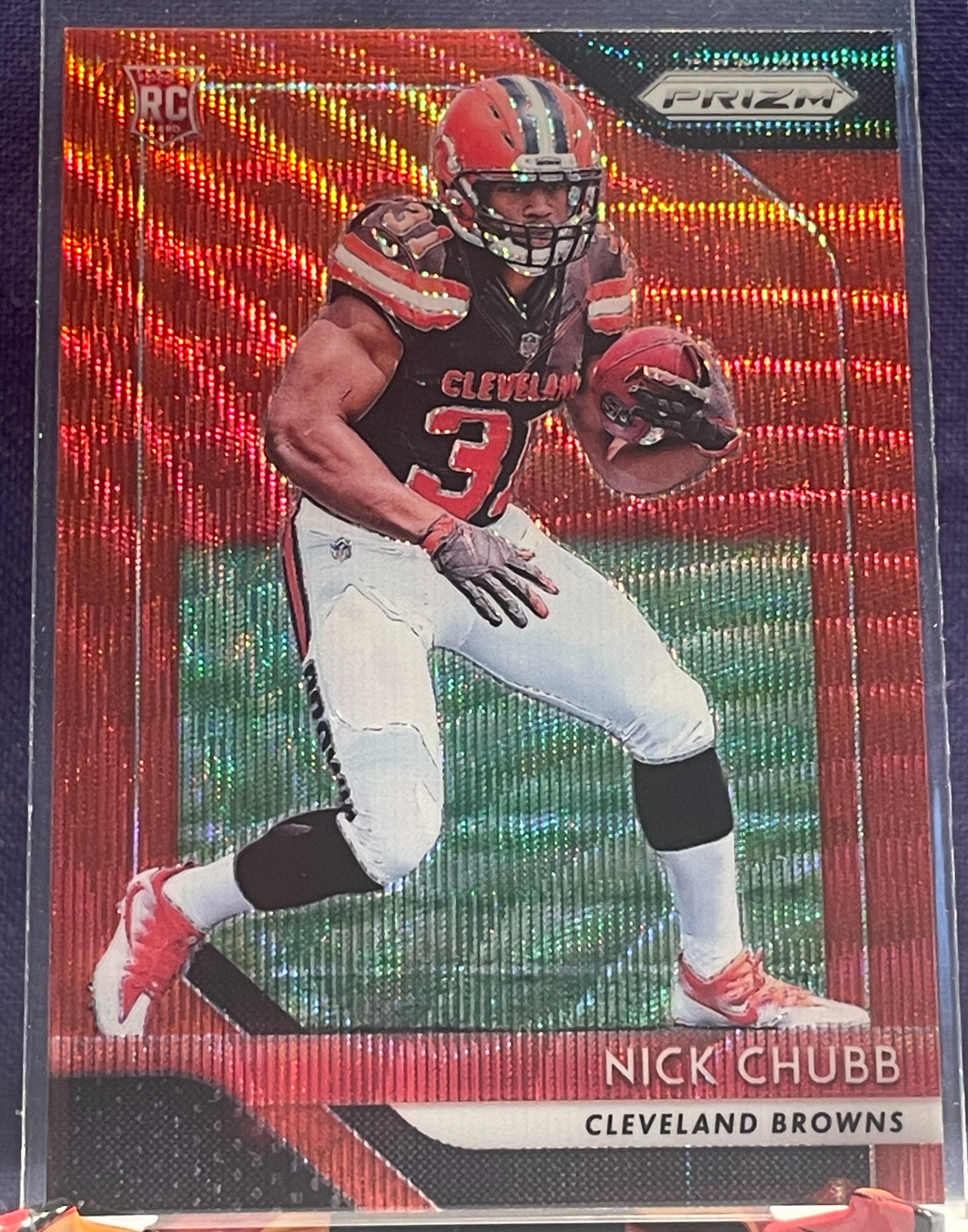 2018 Prizm Nick Chubb #213 Ruby Wave /149