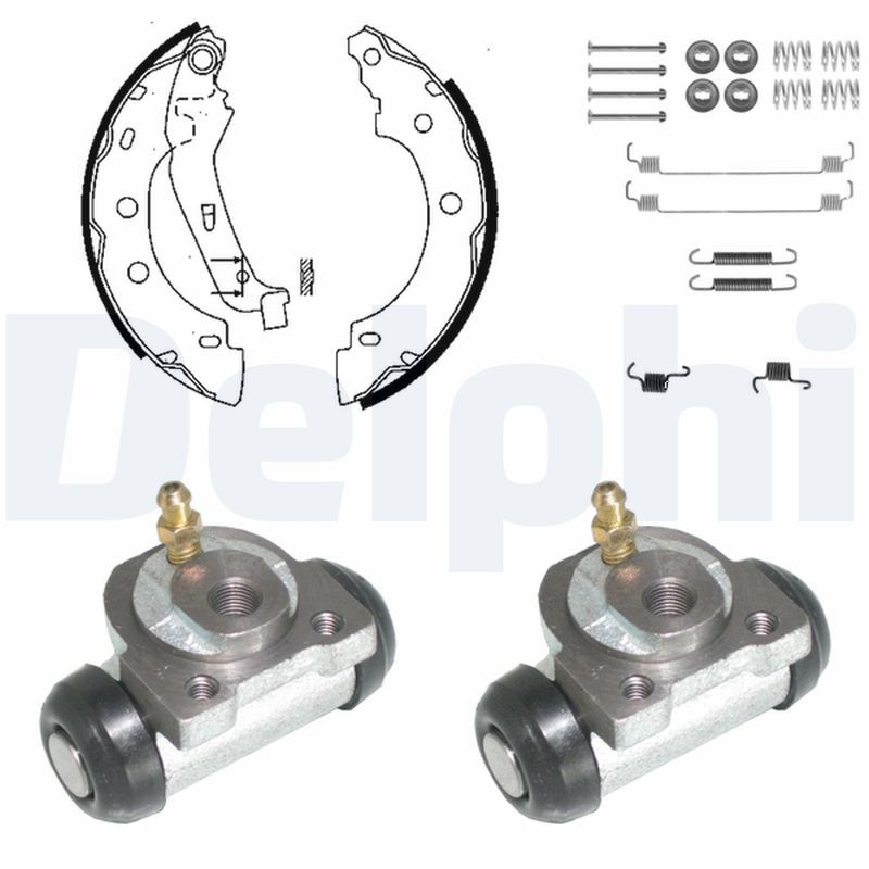Kit mâchoires de frein DELPHI KP931 à haute friction thermique pour Renault Kangoo