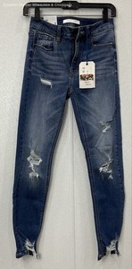 NWT Eunina Women Blue Clara High Rise Skinny Crop Jeans Size 1