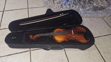 Acoustic 4-String Violin Brown Varnish with Chinrest, Hard Case  Bow