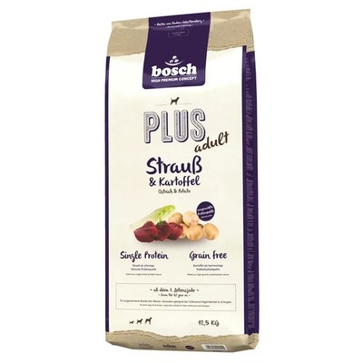 Bosch Plus Strauß & Kartoffel Adult Trockenfutter Hund 12,5kg getreidefrei