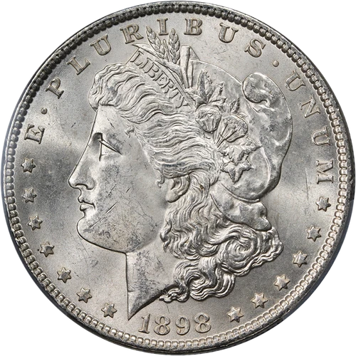 1898-P Morgan Silver Dollar PCGS MS63 Blast White Strong Strike STOCK