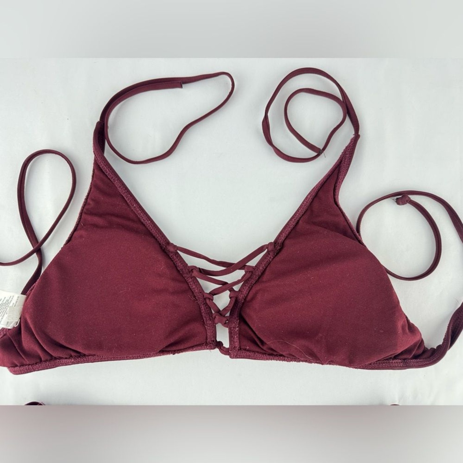 Mossimo Burgundy String Bikini Top - image 2