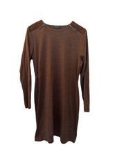 LRL Ralph Lauren Long-Sleeved Shift Dress, Brown, Size L
