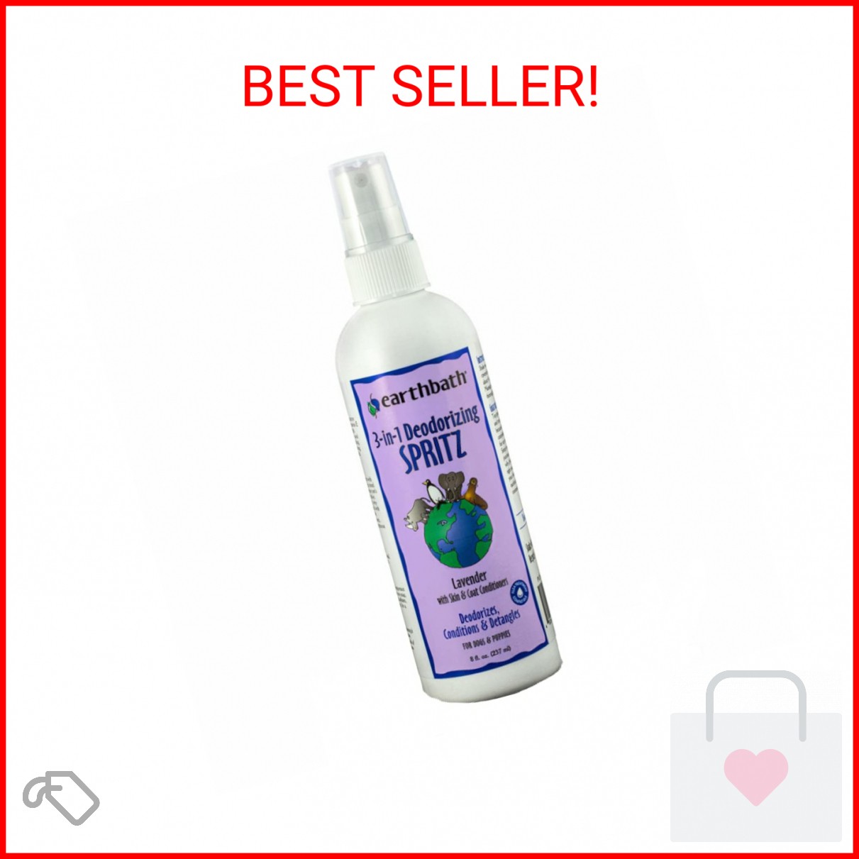 earthbath, Lavender 3-in-1 Dog & Puppy Deodorizing Spritz - 