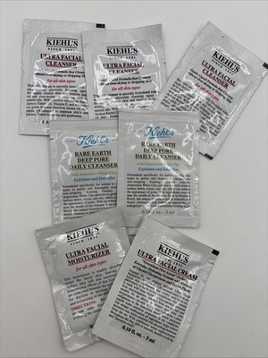 Kiehl's Skincare Sample Lot Ultra Facial Face Wash, Cream, Cleanser Moisturizer