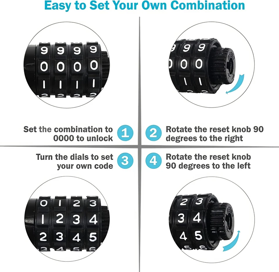 Cable de bloqueo de bicicleta combinado - Paquete de 2 cerraduras de bicicleta de 6 pies antirrobo de alta resistencia... Foto 3 de 4