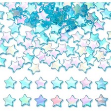 Light blue star beads for bracelets 200 pcs star spacer beads star pon