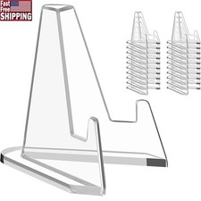Clear Acrylic Display Stands 20 Pack Triple Tiered Easel Cards Coins Medals New