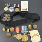 Vtg US Military Medals Lot USAF Security Police Badge Augusta Academy AMA Korea