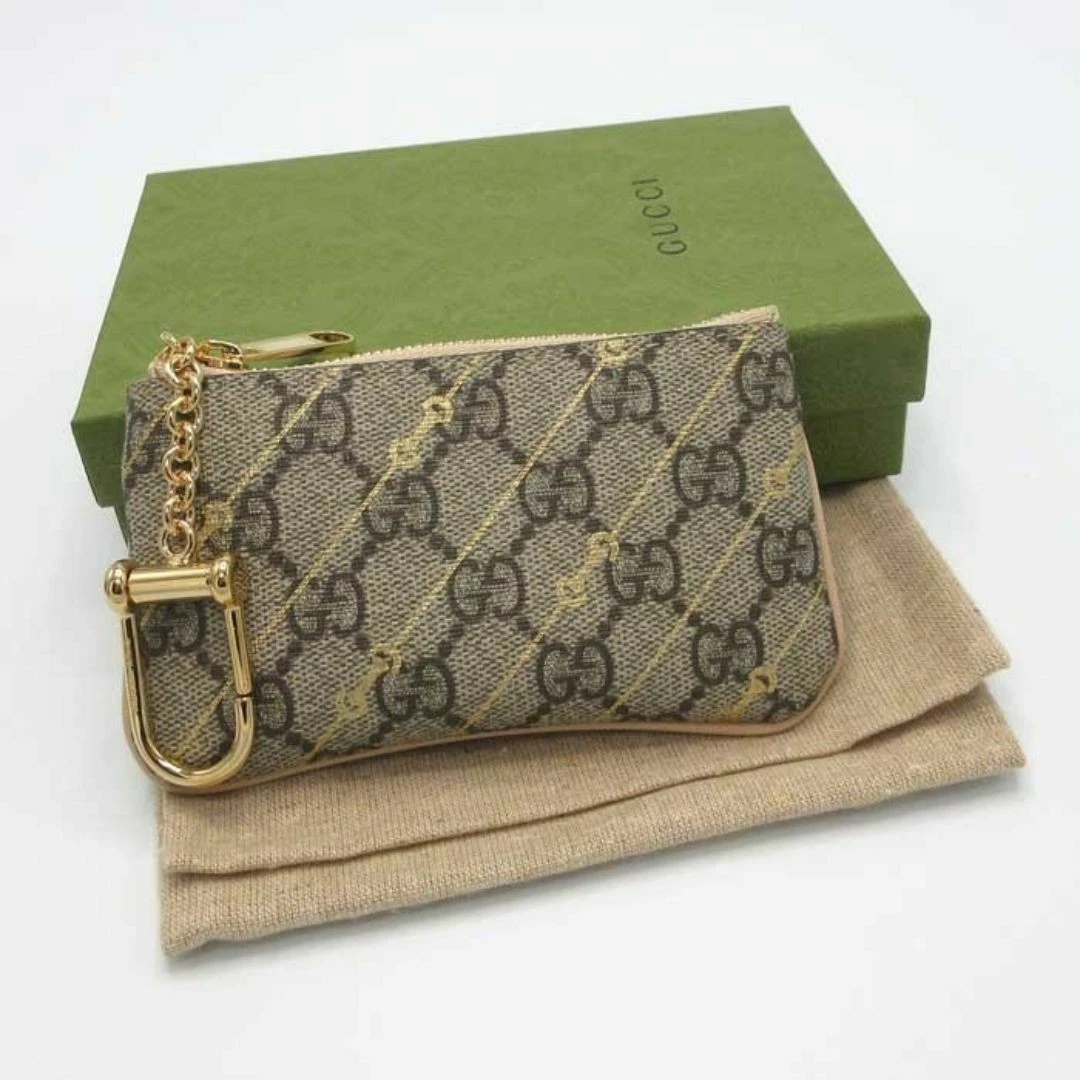 Gucci Portefeuille Porte clés GUCCI GG Supreme Horse Bit Print avec Porte clés Porte Monnaie 7