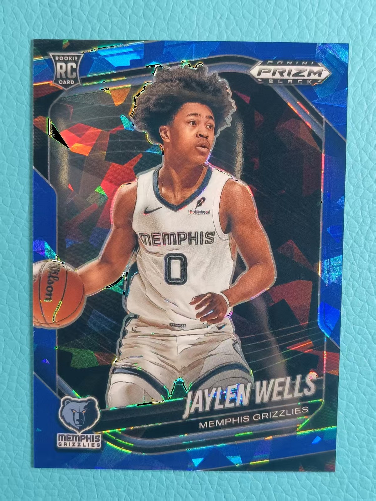 Jaylen Wells 2024-25 Panini Prizm Black 062/125 Blue Ice RC Grizzlies #34