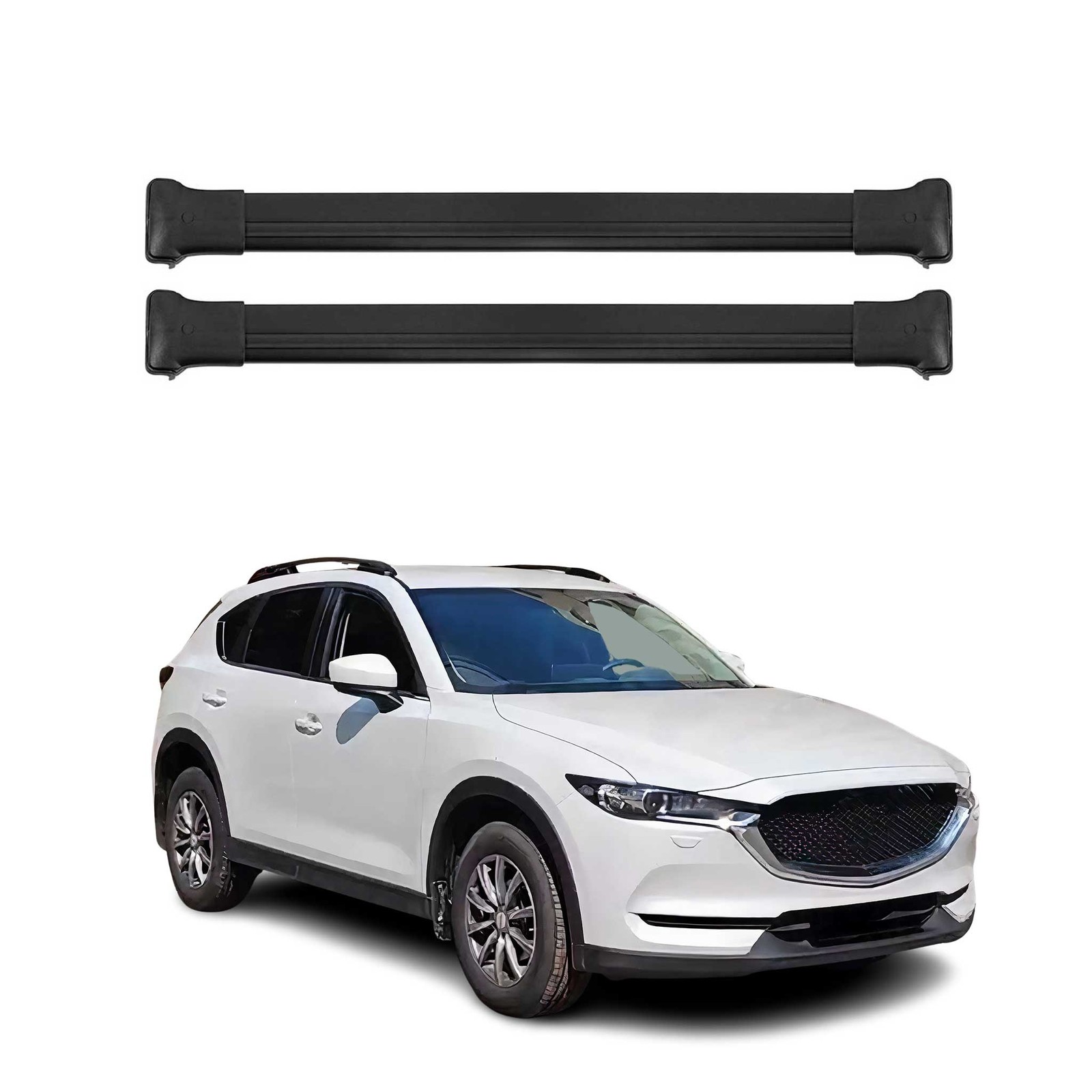 Barres de toit pour Mazda CX-5 II idéales pour installer un coffre de voyage ou porte-vélo