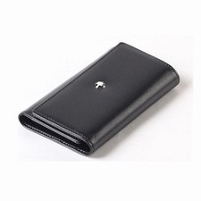 Llavero clásico de lujo Montblanc Meisterstuck cuero premium negro Italia $320