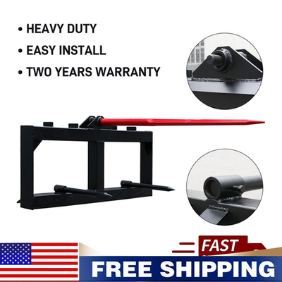 #ad NEW 49quot; Hay Bale Spears Skid Steer Tractor Attachment 1600lbs Lift FREE SHIPPING $199.75