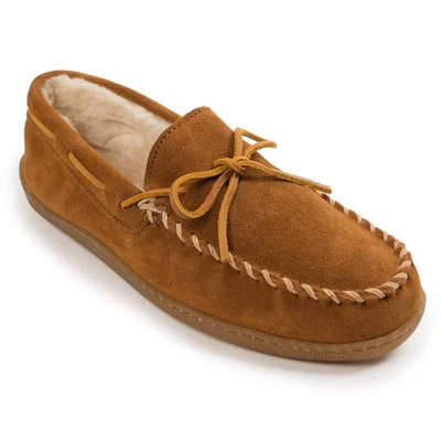 Minnetonka Men's Suede Pile Lined Hardsole Moc Slipper Moccasins Leather 3902 - Image 1 of 4