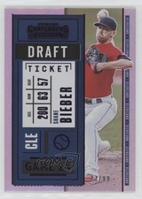 2020 Panini Contenders Draft Ticket Purple 73/99 Shane Bieber #34 fm0