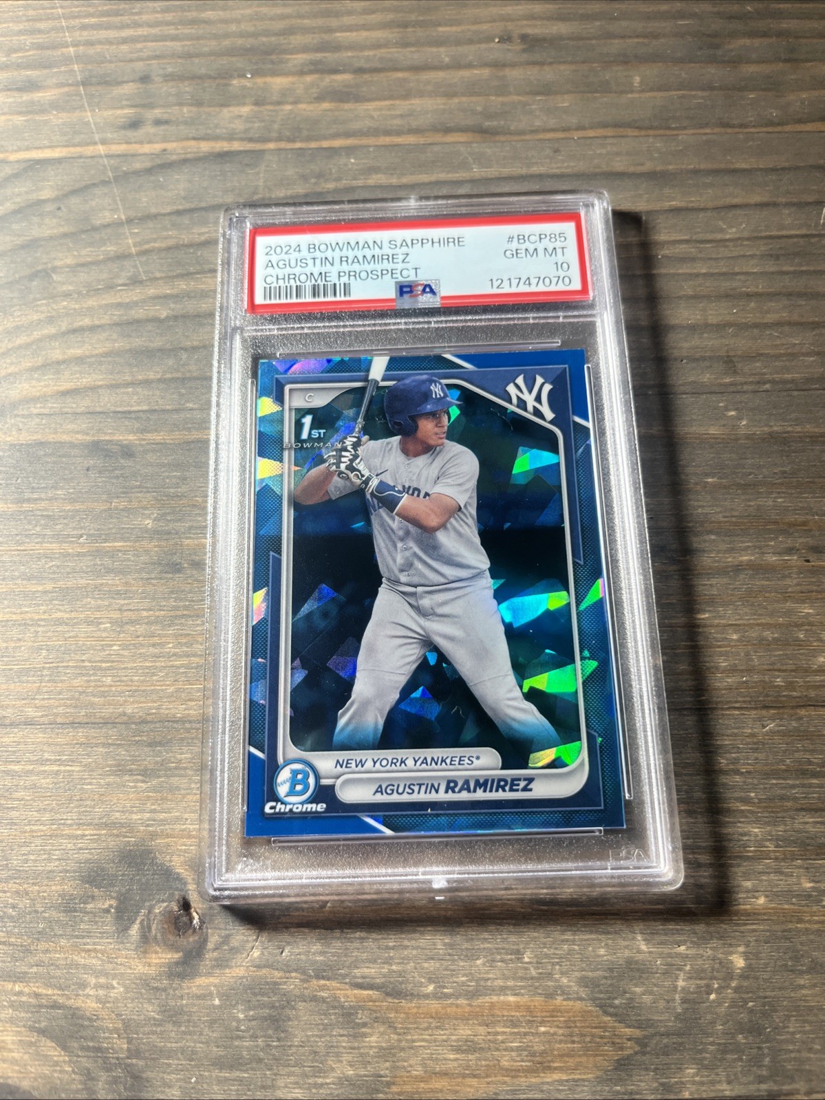 Agustin Ramirez 2024 Bowman Chrome Sapphire Edition 1st Bowman PSA 10 Marlins