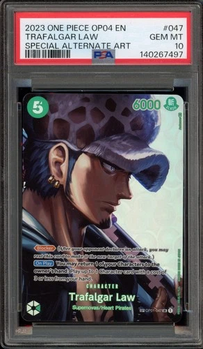 One Piece CCG Trafalgar Law Special Alternate Art OP01-047 PSA 10 Gem Mint