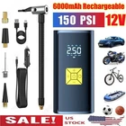 150 PSI Air Compressor Tire Inflator Fits Car Moto Bike Tires Air Pump Cordless