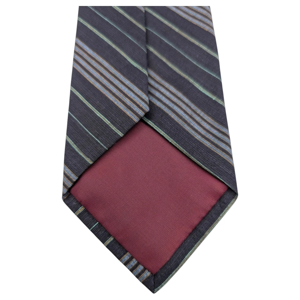 Vestido Polo Ralph Lauren Corbata Para Hombre Ajustado Azul Marrón Rayas Lino Algodón 54.5 2.75 Foto 4 de 4