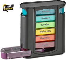 Stackable Daily Pill Organizer - 4 Times a Day Weekly Medication Reminder