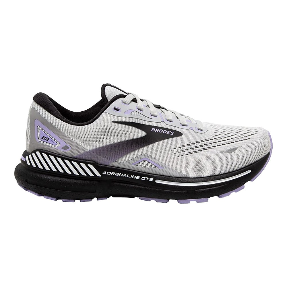 Женские кроссовки Brooks Adrenaline GTS 23, Серый / Черный / фиолетовый, ширина 11,5 2 дюйма, США