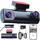 4K Dash Cameras 3 Channel Dash Cam 128GB Car DVR Built-In WiFi GPS App Hardwire