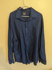 EUC Van Heusen Flex Men's blue Dress Shirt XXL 18.5" 36/37