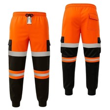 Hi Vis Joggers Fleece Lined Waterproof Knees EN20471 Class 3 Work Pants PPE Mens