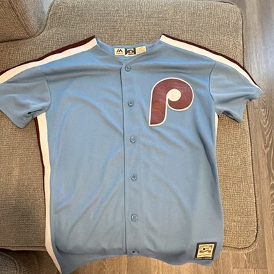 Majestic Cool Base Harper Youth XL 18/20 Button-Front V-Neck Blue Jersey