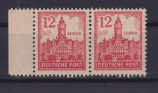 Sowj. Zone Provinz West Sachsen 161x II Plf. waagerechtes Paar 12 Pf postfrisch