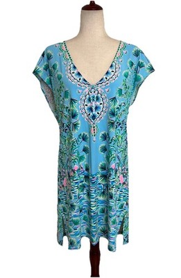 Lilly Pulitzer Swim Talli V-Neck Cover Up Dress Women s Medium