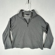 Lands' End Sweatshirt Youth Girls Large 1/4 Zip Pullover Fleece Long Sleeve Gray