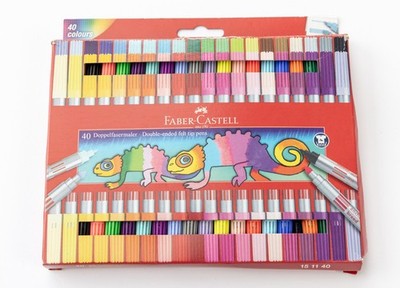 Faber-Castell 151140 Doppelfasermaler 40er Set Filzstifte Kinder & Erwachsene
