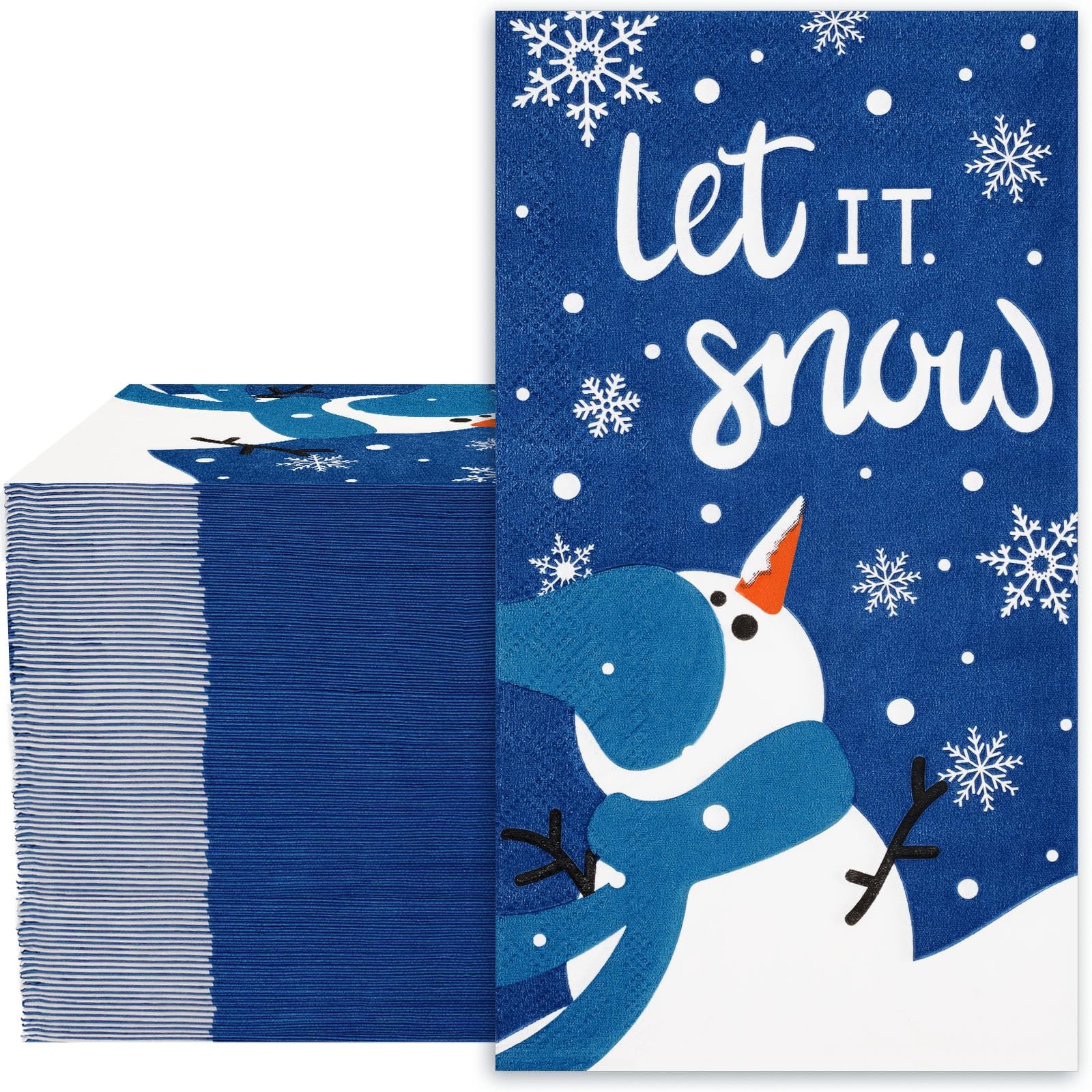 Christmas Snowman Paper Guest Napkins 3 Ply Winter Disposable Paper Winter Guest