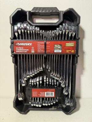 #ad Husky 32 Piece SAE amp; MM Combination Wrench Set New 1013869840 $70.00