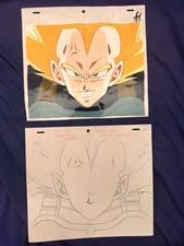 DRAGON BALL Z Vegeta anime Official Animation Cel + genga