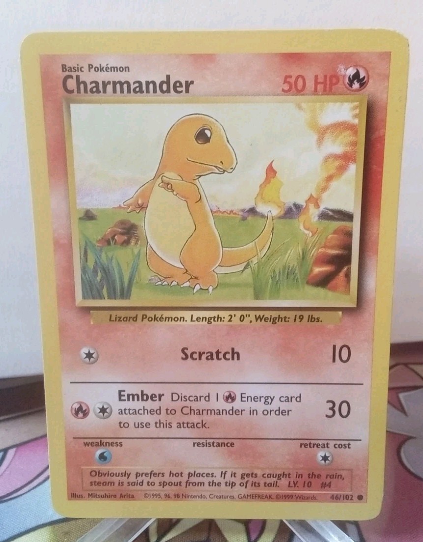Pokemon Tcg Charmander #46/102 Base Set Unlimited MP/HP