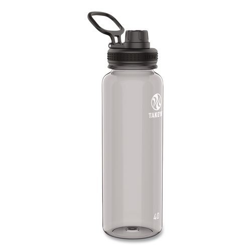 TAKEYA Tritan Plastic Water Bottle, 40 oz, Stormy Black, 2/P