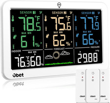 Weather Station Wireless Indoor Outdoor Thermometer with 3 Sensors, Temperature