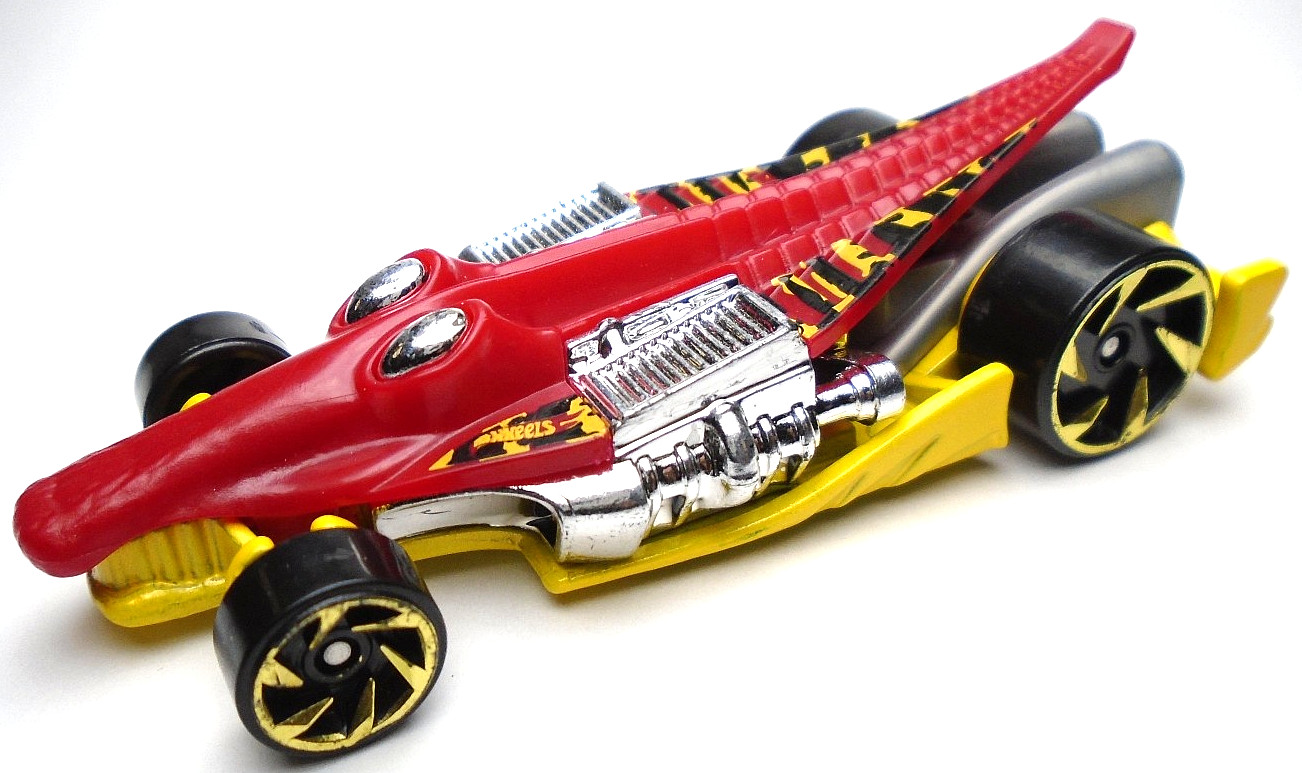 2019 HOT WHEELS HW STREET BEASTS CROC ROD RED DIECAST 3" CROCODILE CAR W/ YELLOW