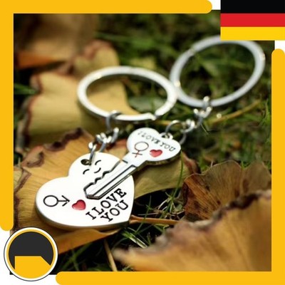 Schlüsselanhänger Herz Paar Partner Schlüssel ''I LOVE YOU'' Verlobung Hochzeit