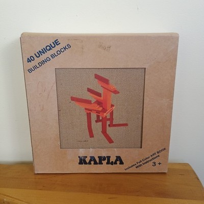 KAPLA 40 Unique Building Blocks Red And Orange Wooden With Book