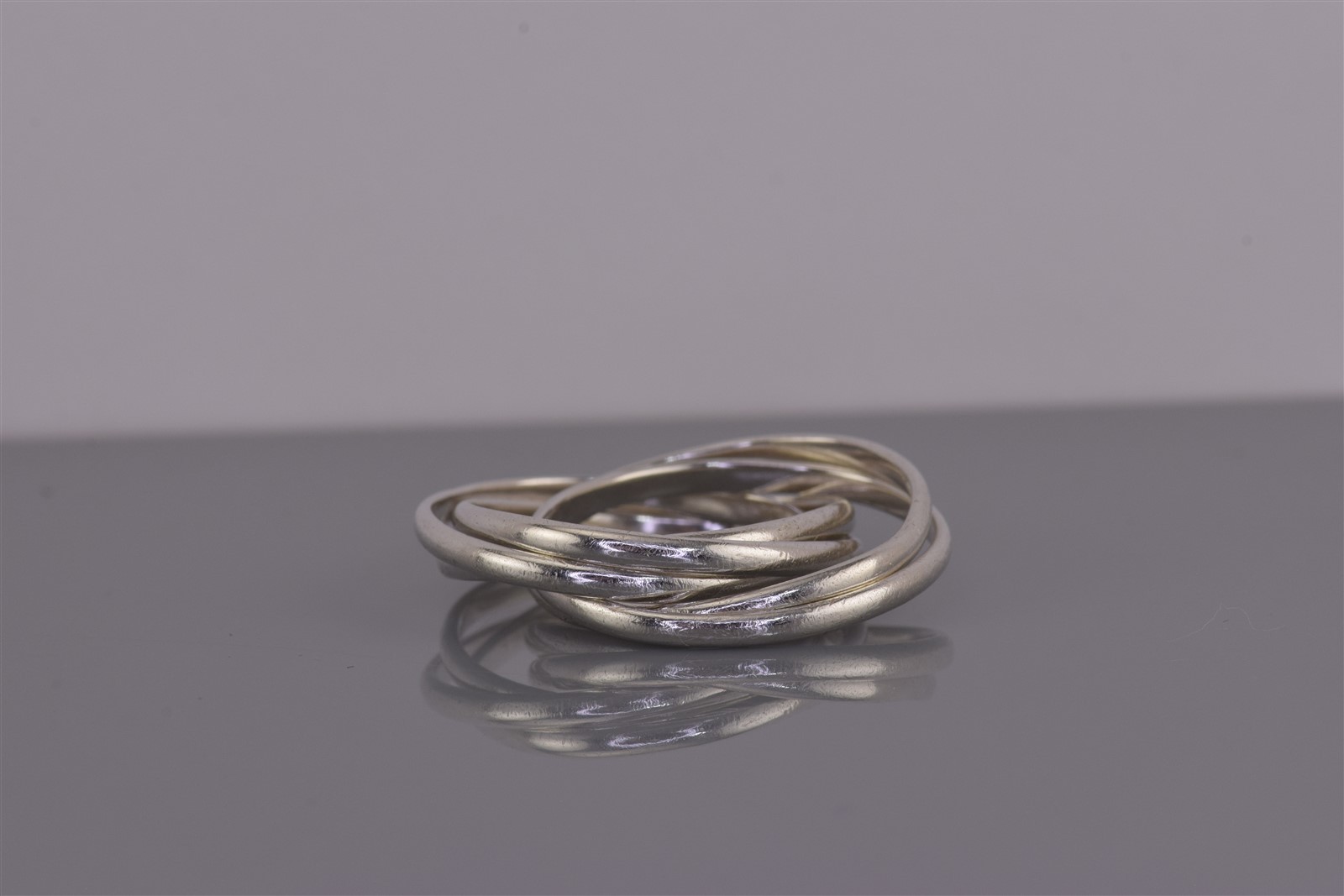 Sterling Silver Interlocking Solid Rolling 5 Band… - image 2