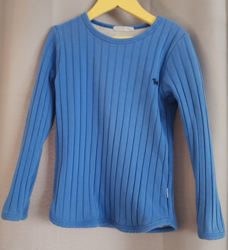 Azex Blue Ribbed Equestrian Childs Size 11 Horse Riding Top
