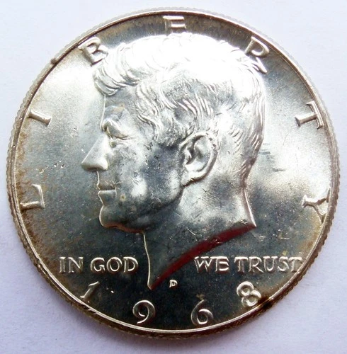 40% SILVER 1968-D HALF DOLLAR
