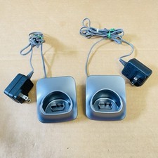 2X Base Cargador Teléfono Inalámbrico Panasonic PNLC1017 Negro y Adaptador de CA PNLV226